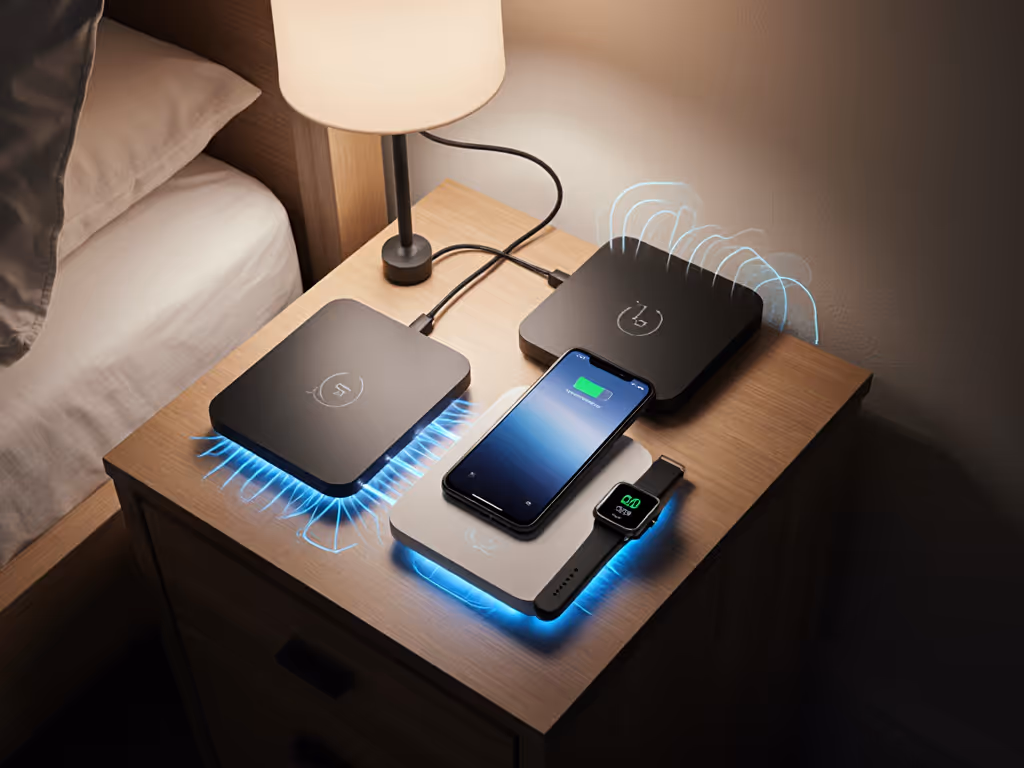 nightstand charging setup with thermal management