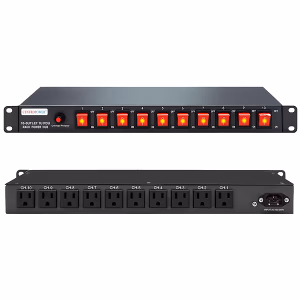 CENTROPOWER 1U Rackmount PDU Surge Protector