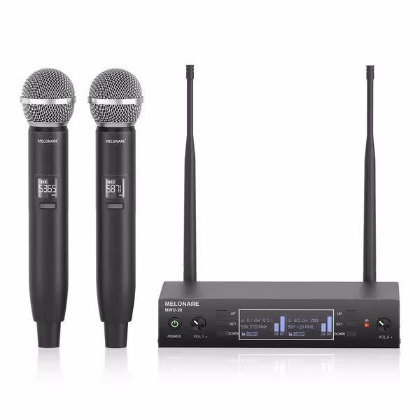 MELONARE Dual Channel Wireless Microphone System